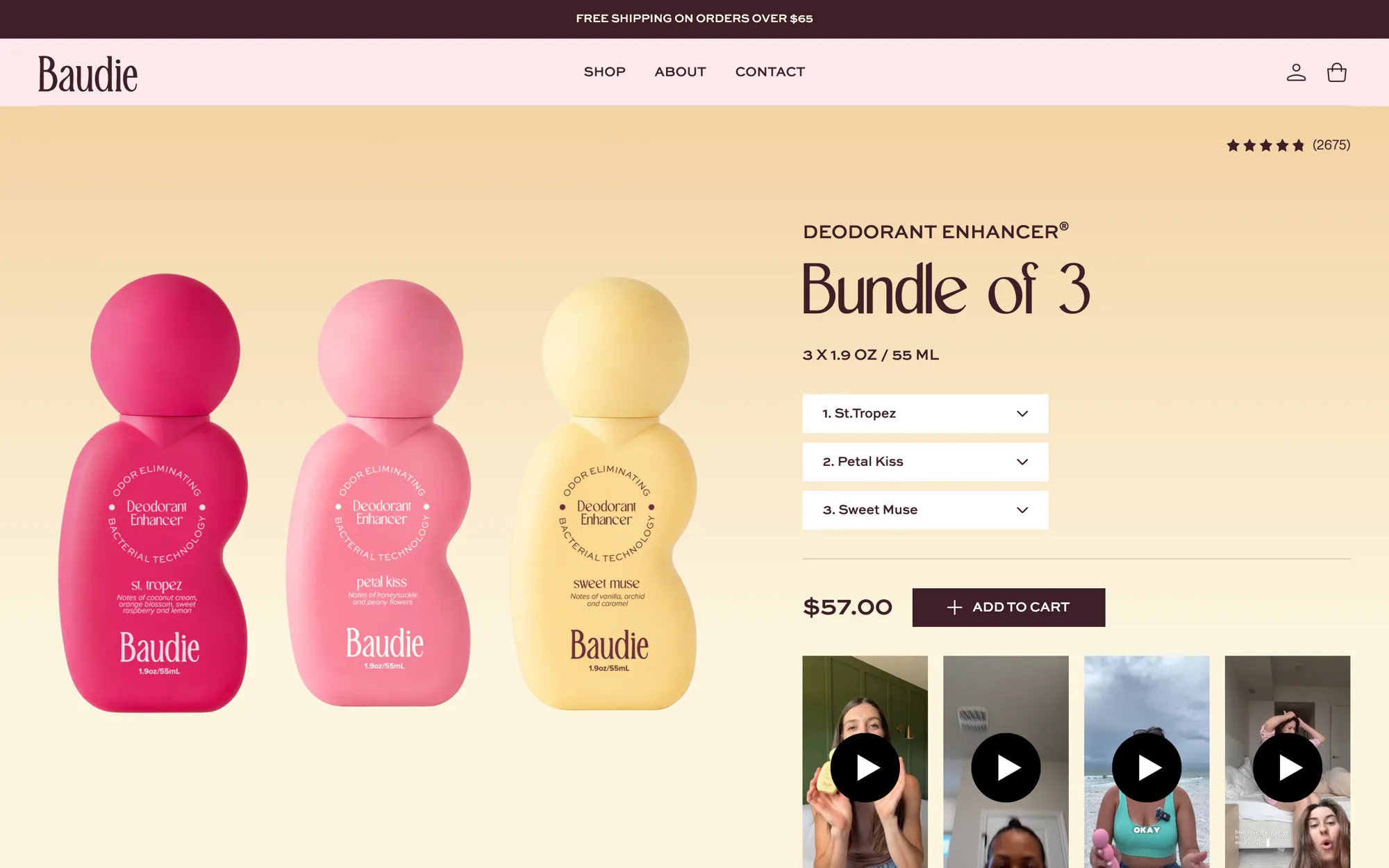 Bundle builder with scents selected