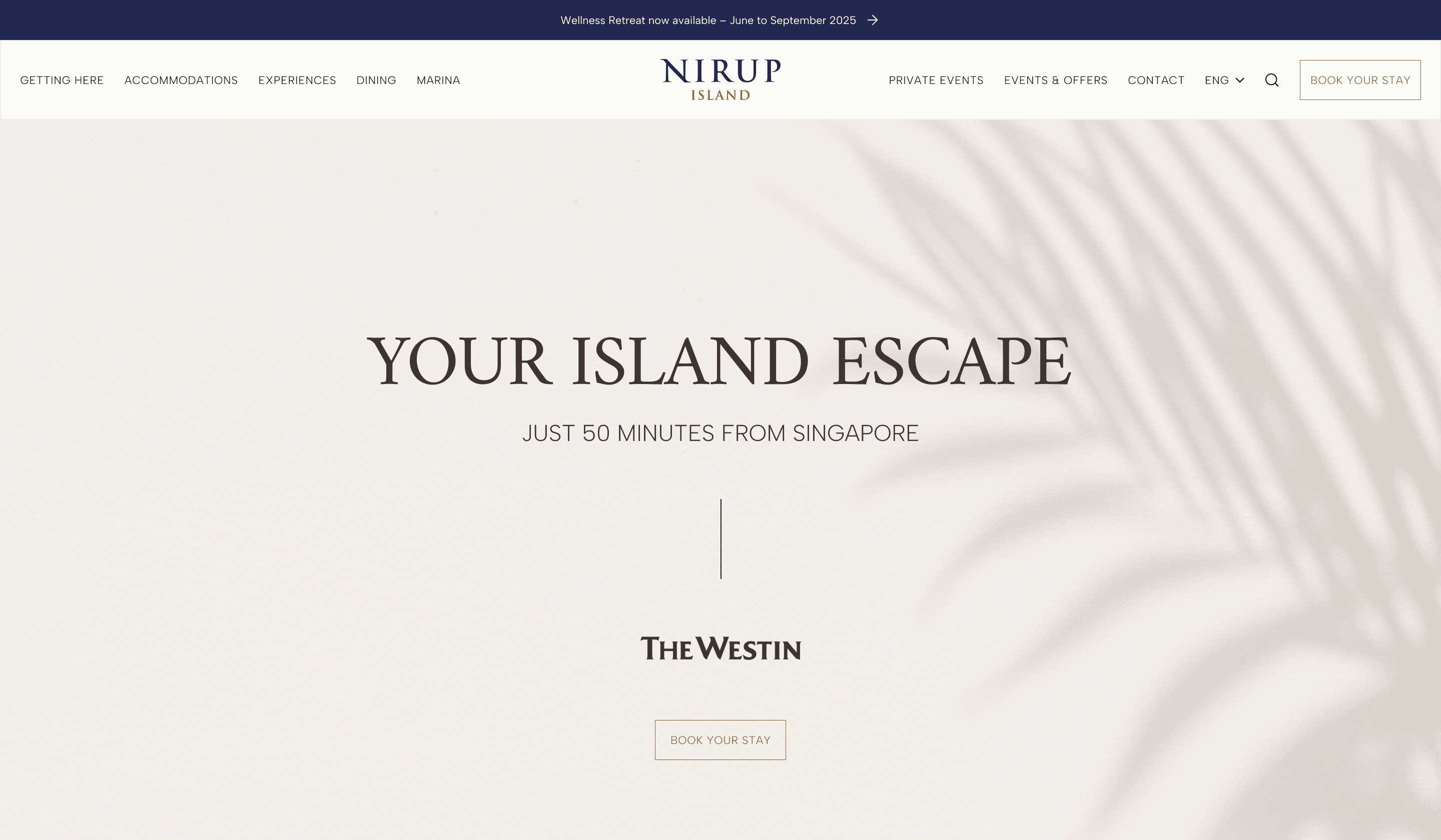 The Nirup Island homepage hero